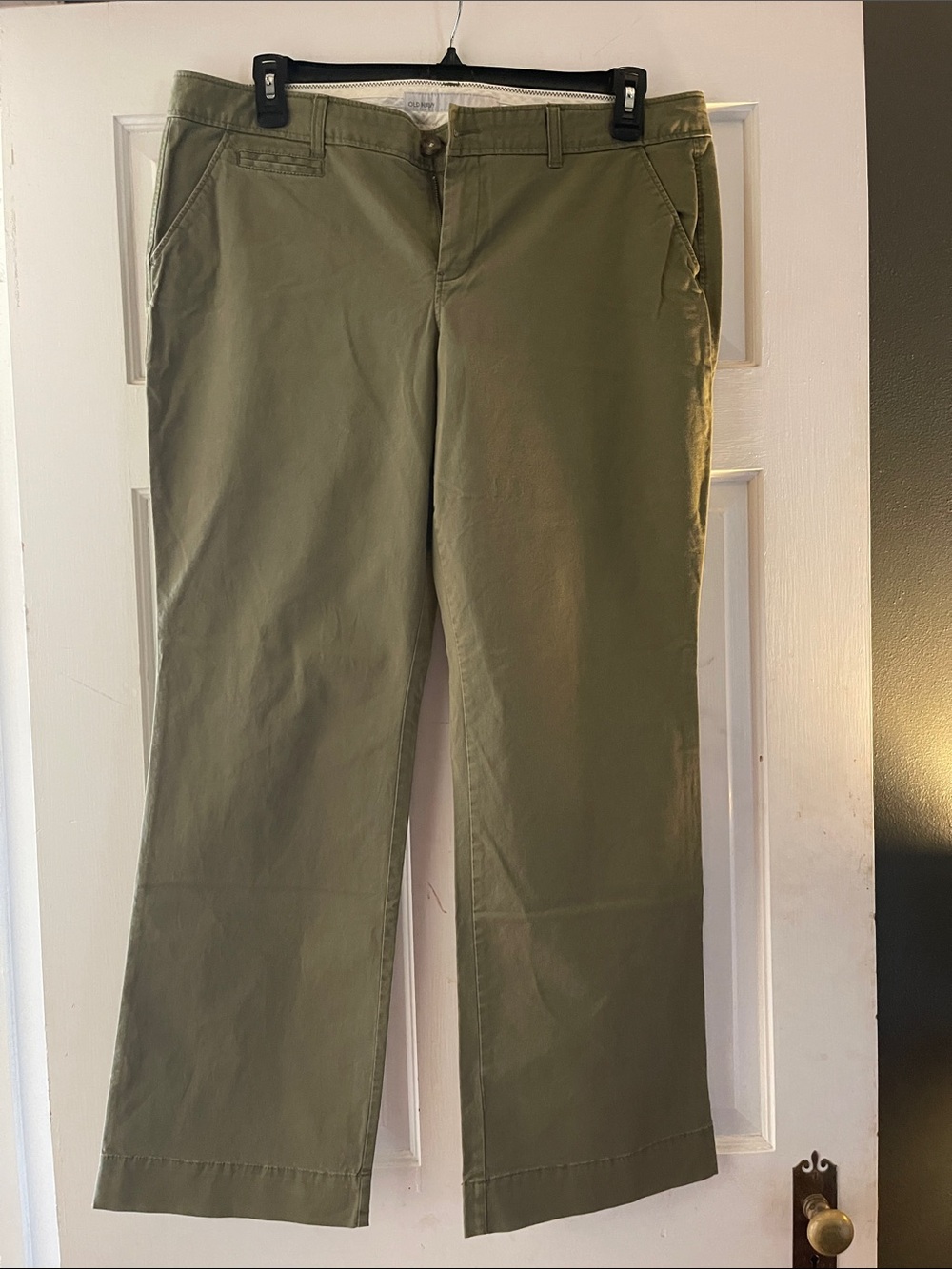 Old Navy Olive Chino Trousers - Straight Leg